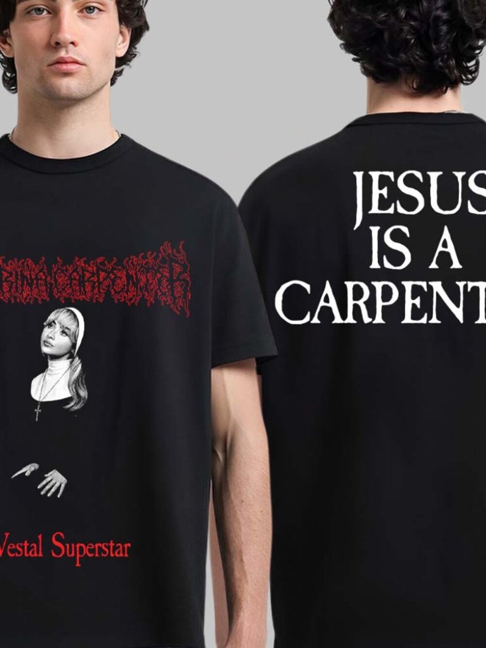 Sabrina Carpenter Vestal Superstar Jesus Is A Carpenter T-Shirt